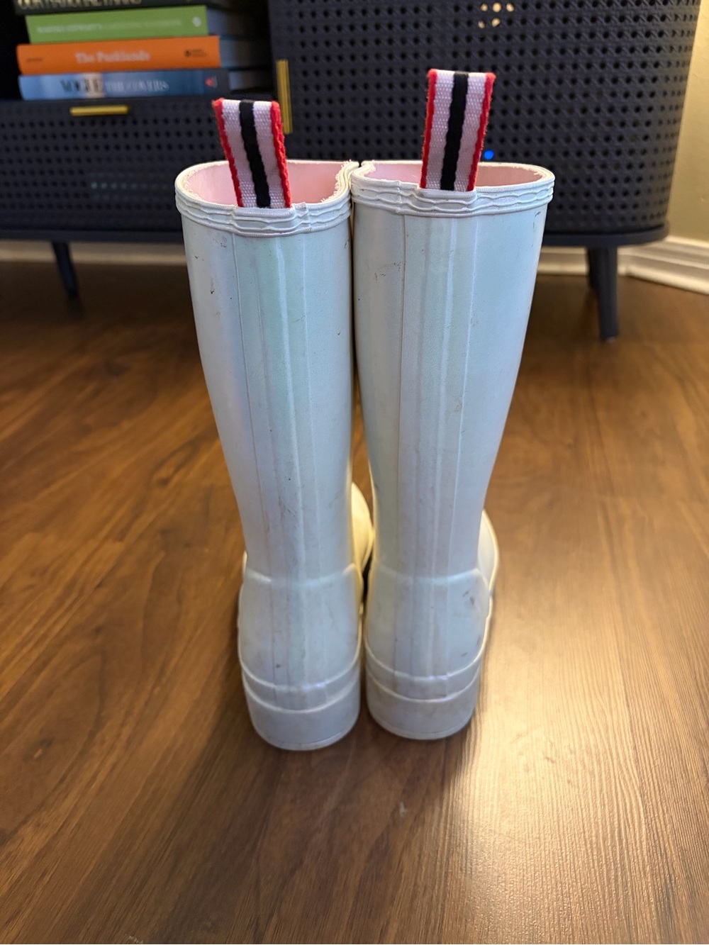 Hunter White Iridescent Rain Boots - Picture 3 of 6